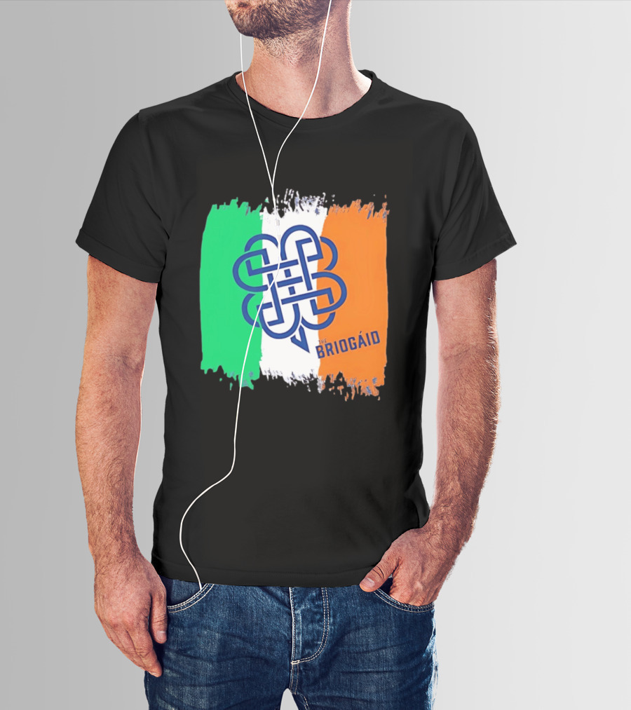The Briogaid Irish Flag Celtic Knot Clover Ireland Shamrock T-Shirt