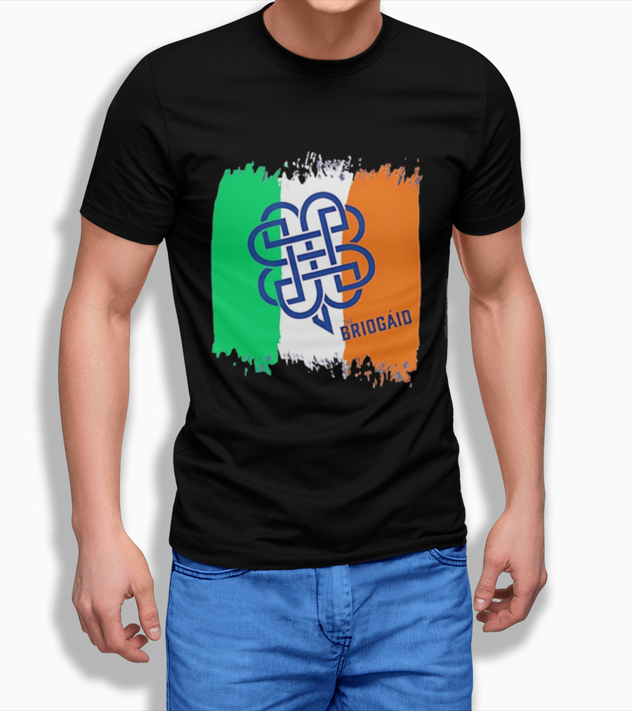 The Briogaid Irish Flag Celtic Knot Clover Ireland Shamrock T-Shirt