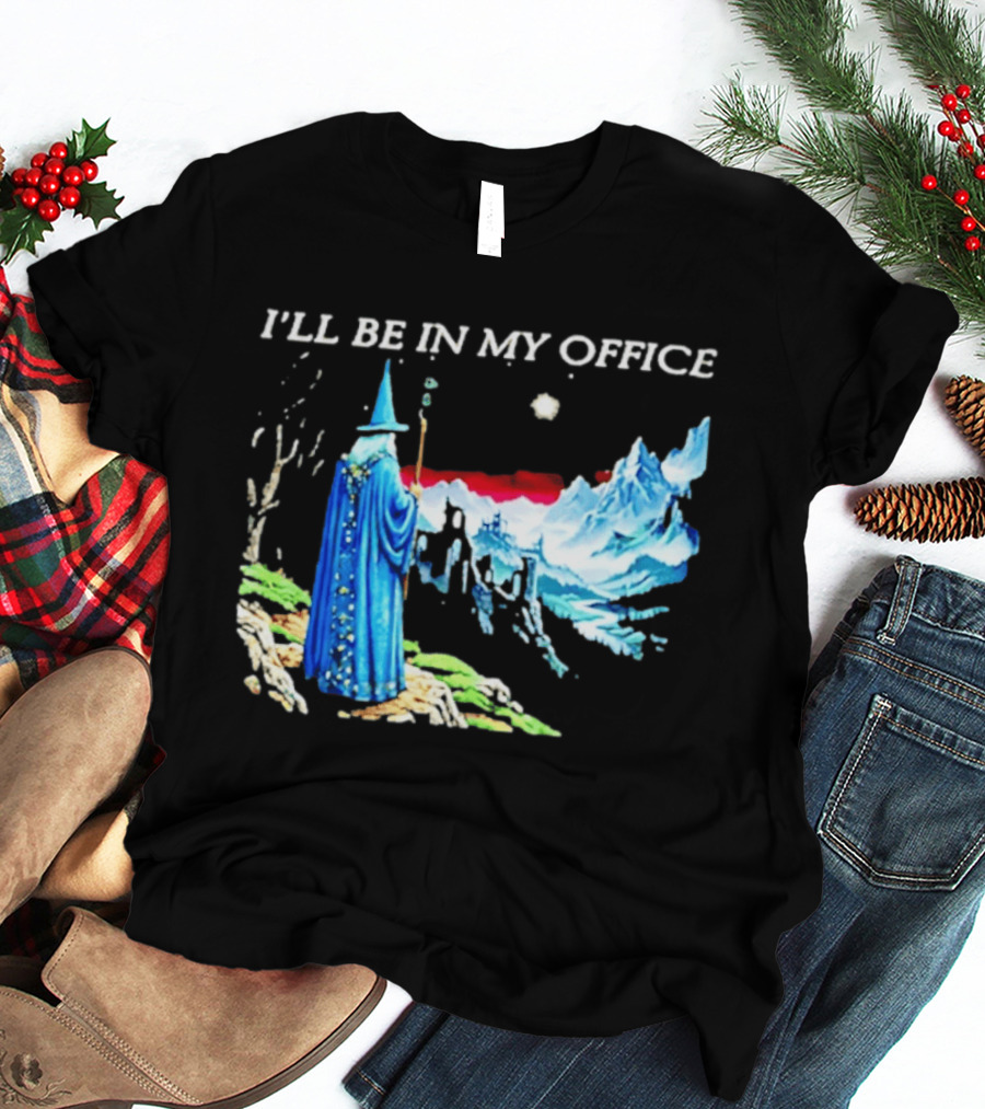I'll Be In My Office Wizard Fantasy Castle Scene T-Shirt