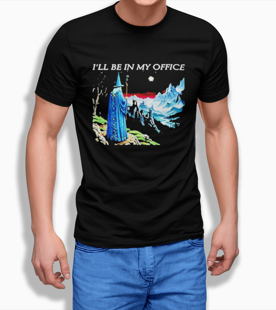 I'll Be In My Office Wizard Fantasy Castle Scene T-Shirt