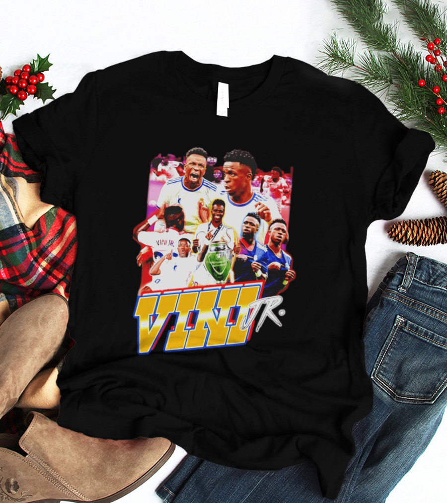 Vini Jr Vinicius Junior Real Madrid Football Collage T-Shirt