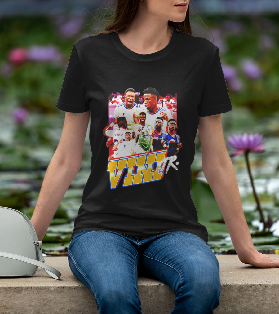 Vini Jr Vinicius Junior Real Madrid Football Collage T-Shirt