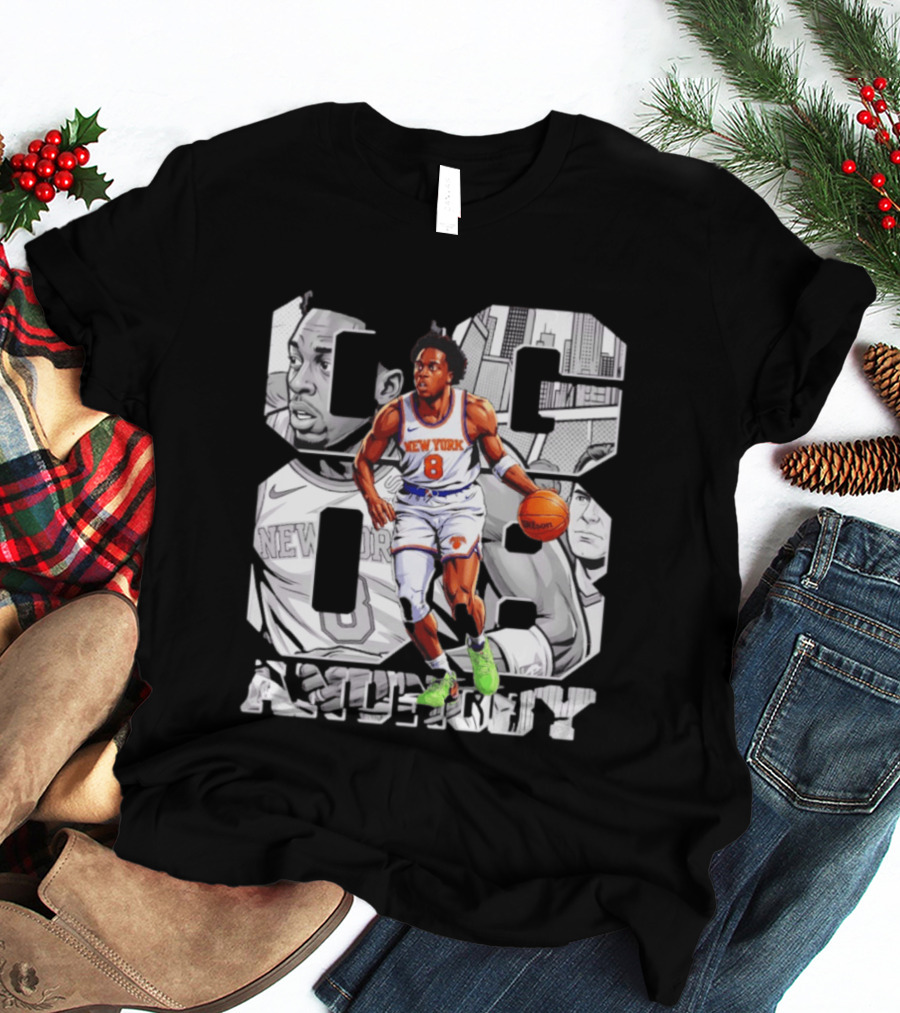 New York Anunoby 08 Basketball Comic Knicks T-Shirt