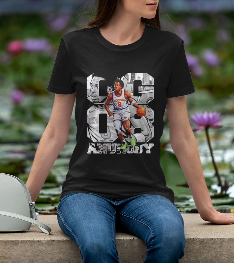 New York Anunoby 08 Basketball Comic Knicks T-Shirt