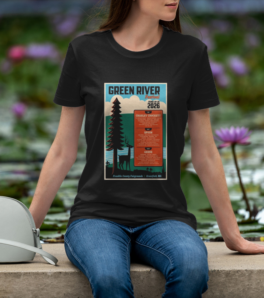 Green River Festival June 19 21 2026 Franklin County Fairgrounds Greenfield MA Featuring Charley Crockett Spoon Geese T-Shirt