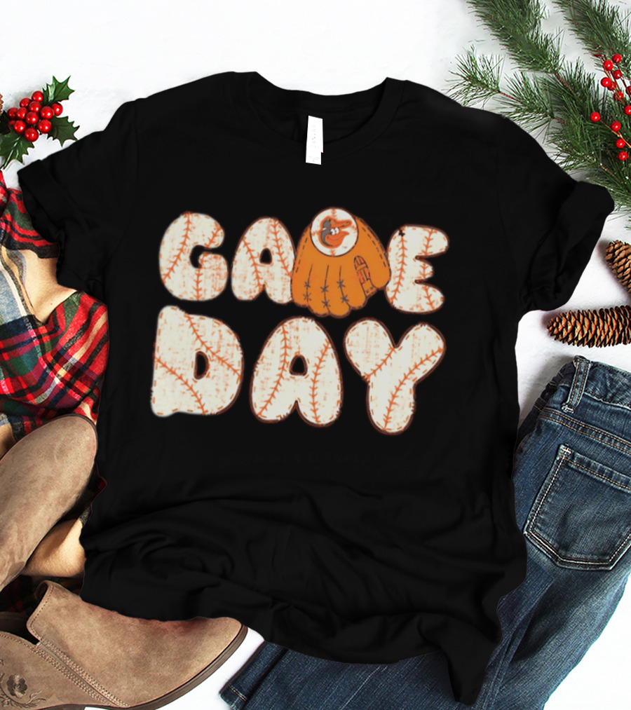 Baltimore Orioles Game Day Baseball Glove MLB T-Shirt