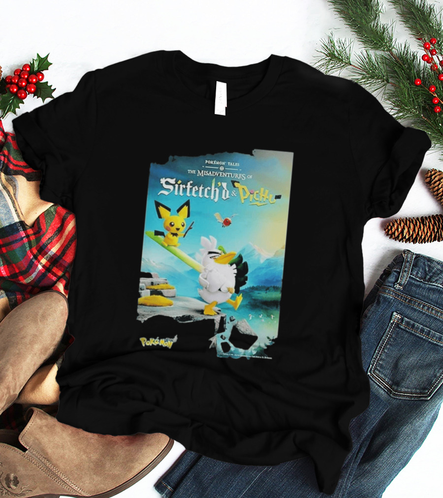 Pokémon Tales The Misadventures Of Sirfetch'd And Pichu Adventure Scene T-Shirt