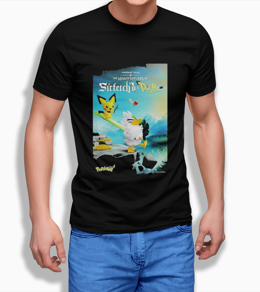 Pokémon Tales The Misadventures Of Sirfetch'd And Pichu Adventure Scene T-Shirt
