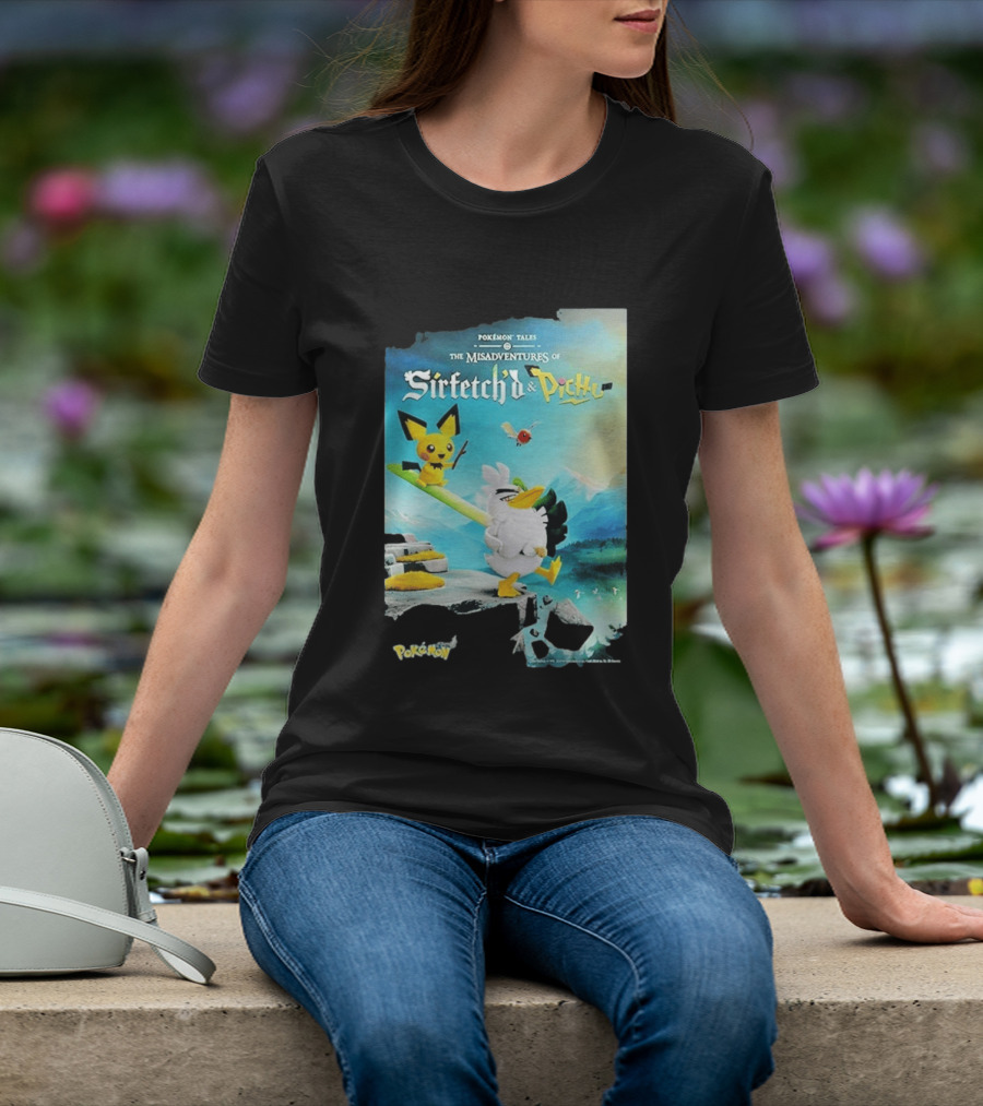 Pokémon Tales The Misadventures Of Sirfetch'd And Pichu Adventure Scene T-Shirt