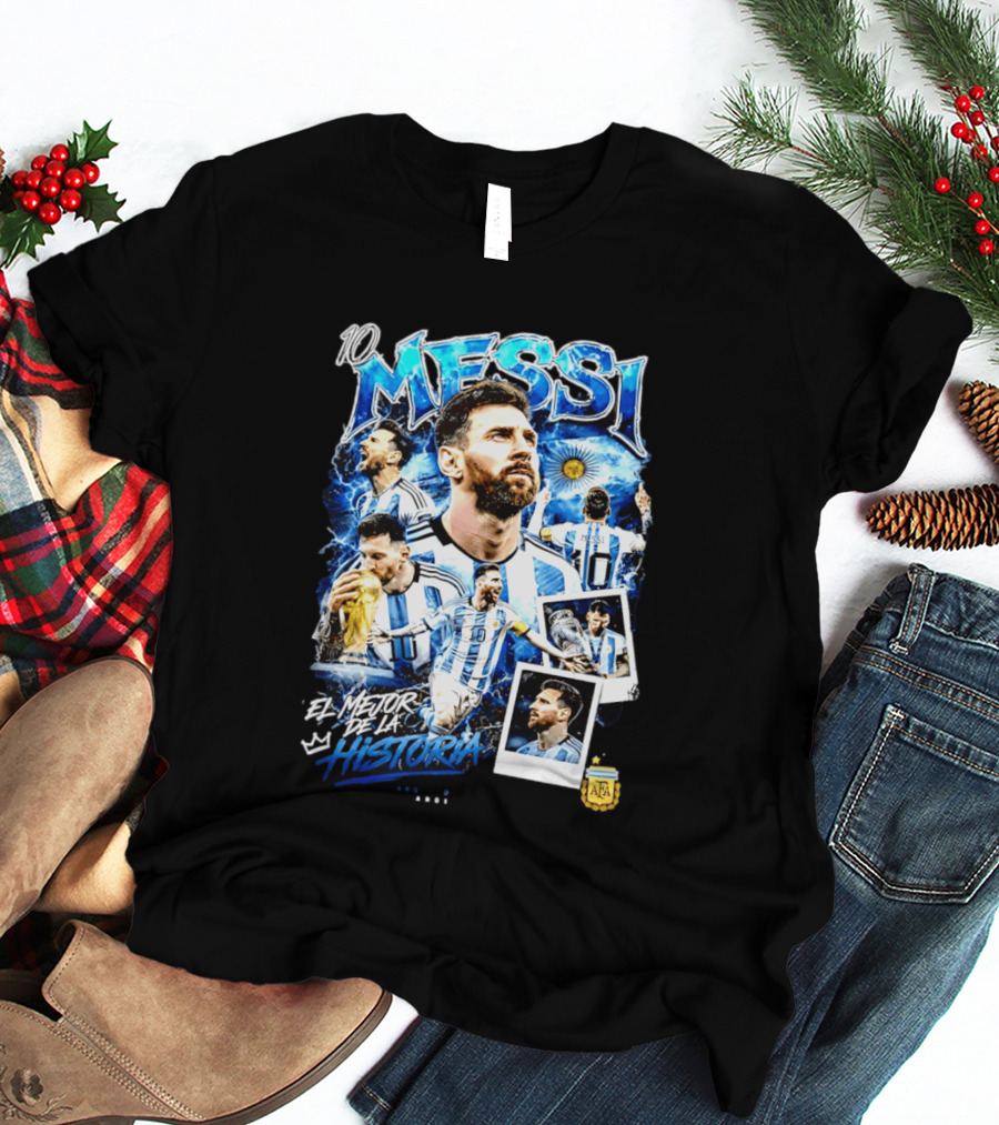 10 Messi El Mejor De La Historia Argentina AFA World Cup T-Shirt