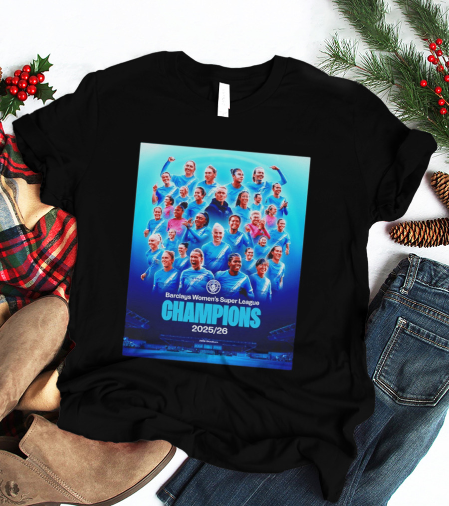 Barclays Women's Super League Champions 2025 2026 Manchester City FC T-Shirt