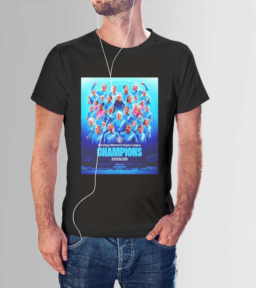 Barclays Women's Super League Champions 2025 2026 Manchester City FC T-Shirt