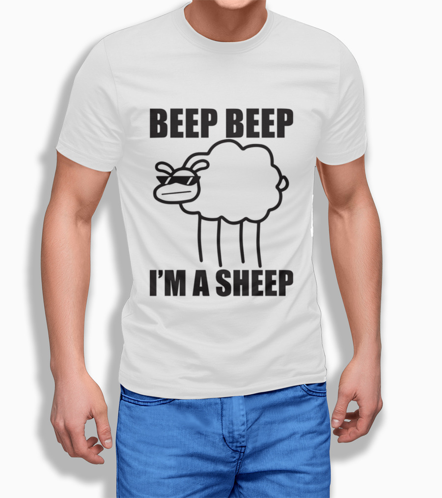 ASDFMOVIE10 Beep Beep I'm A Sheep Racerback Tank T-Shirt
