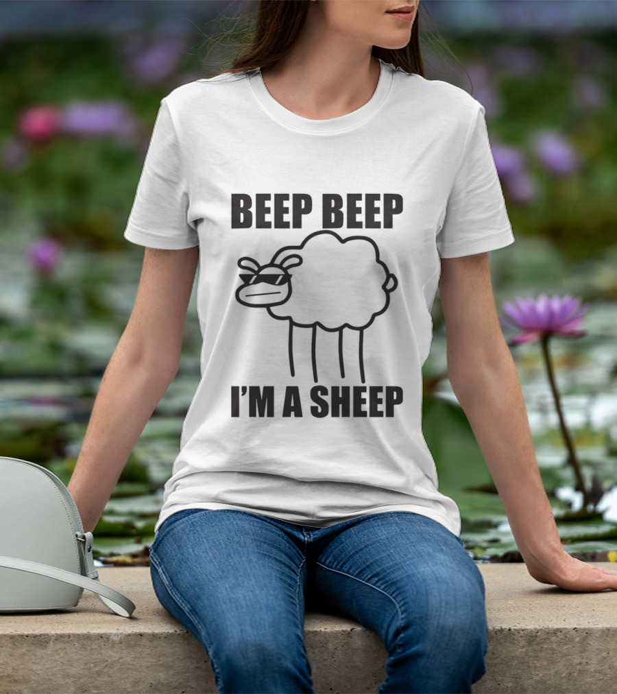 ASDFMOVIE10 Beep Beep I'm A Sheep Racerback Tank T-Shirt