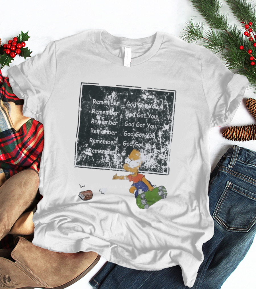 Boneyard Bart Remember God Got You Skateboard T-Shirt