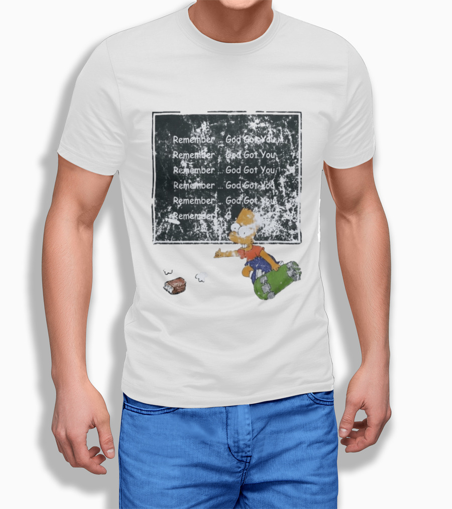 Boneyard Bart Remember God Got You Skateboard T-Shirt