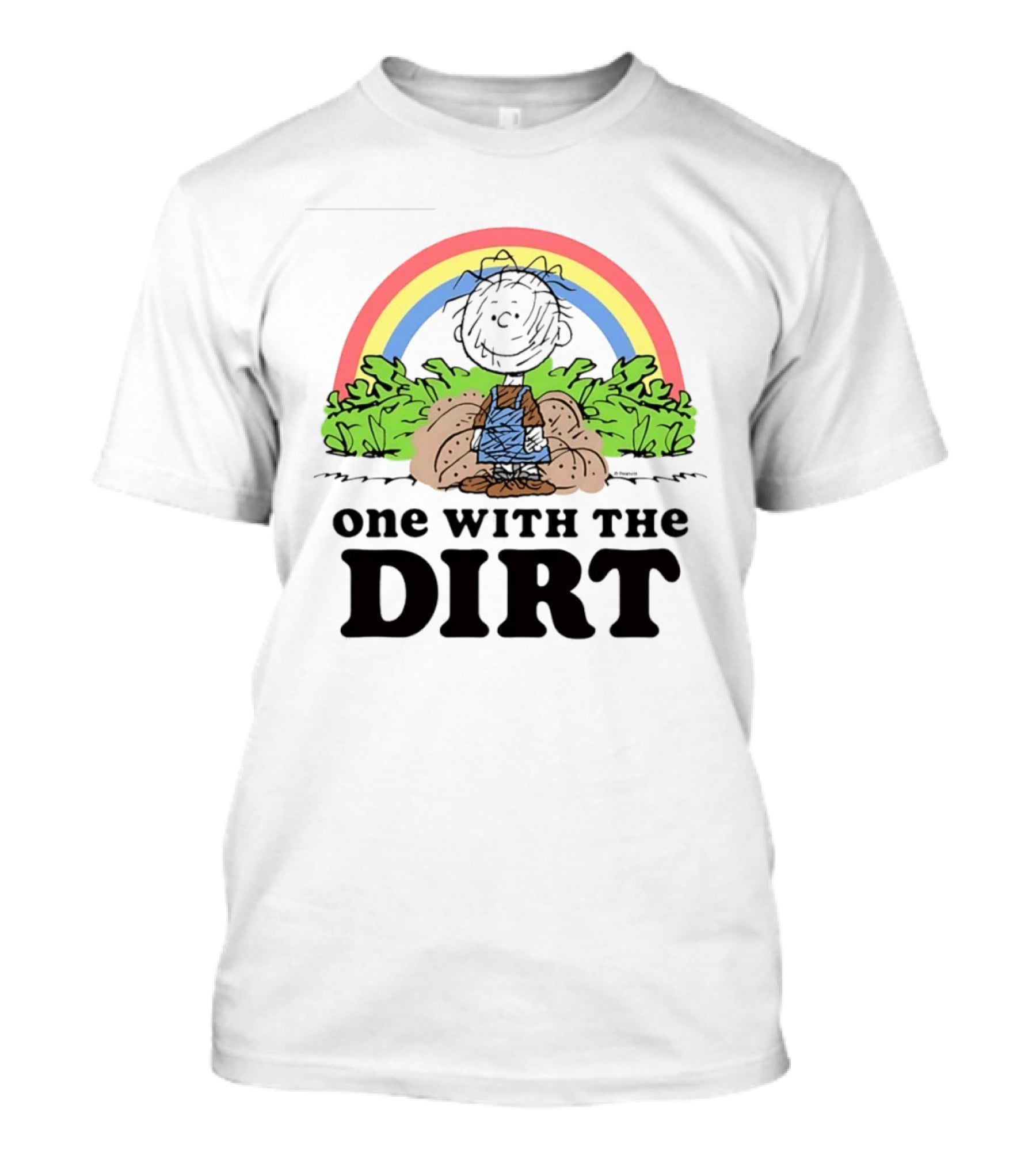 Peanuts Pig Pen One With The Dirt Rainbow And Leaves T-Shirt