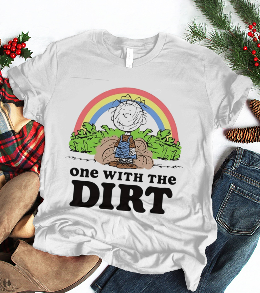 Peanuts Pig Pen One With The Dirt Rainbow And Leaves T-Shirt