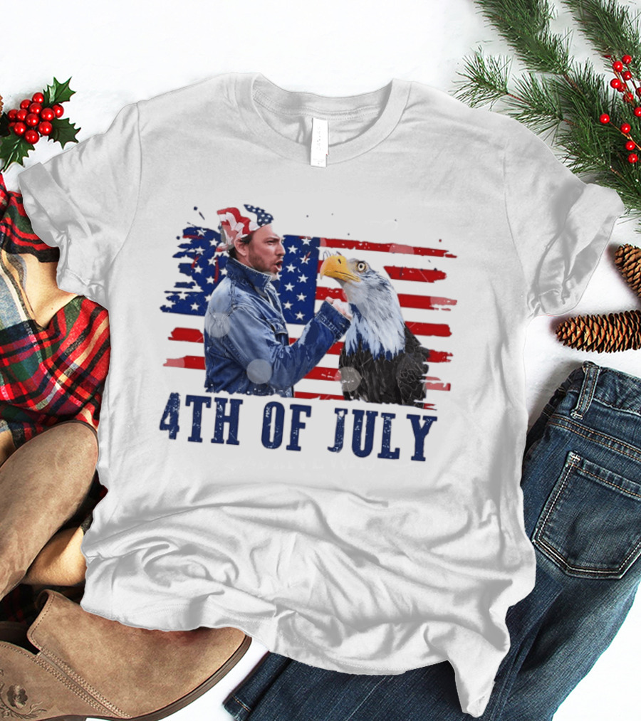 Charlie Kelly Rock Flag Eagle 4th Of July Patriotic Eagle Comedy T-Shirt