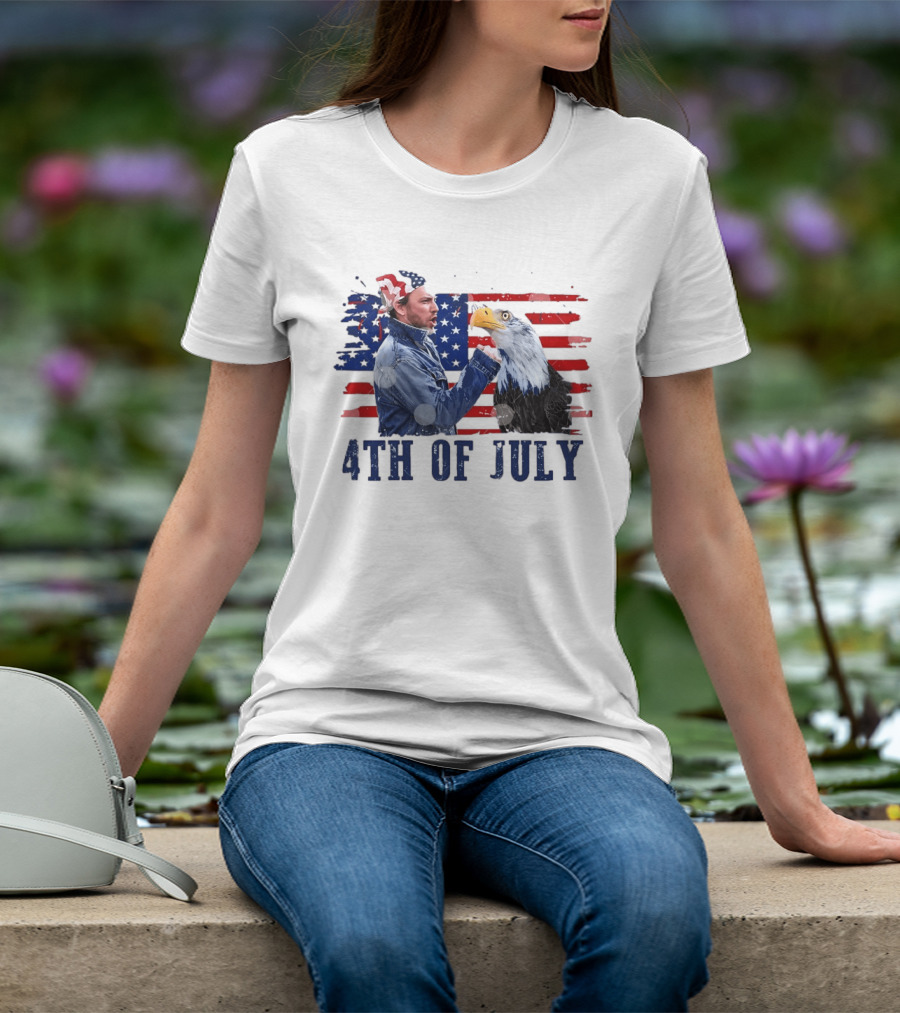 Charlie Kelly Rock Flag Eagle 4th Of July Patriotic Eagle Comedy T-Shirt