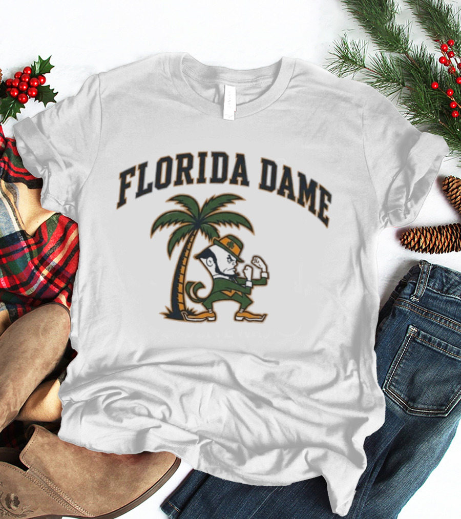 Florida Dame Notre Dame Fighting Irish Palm Tree Leprechaun T-Shirt