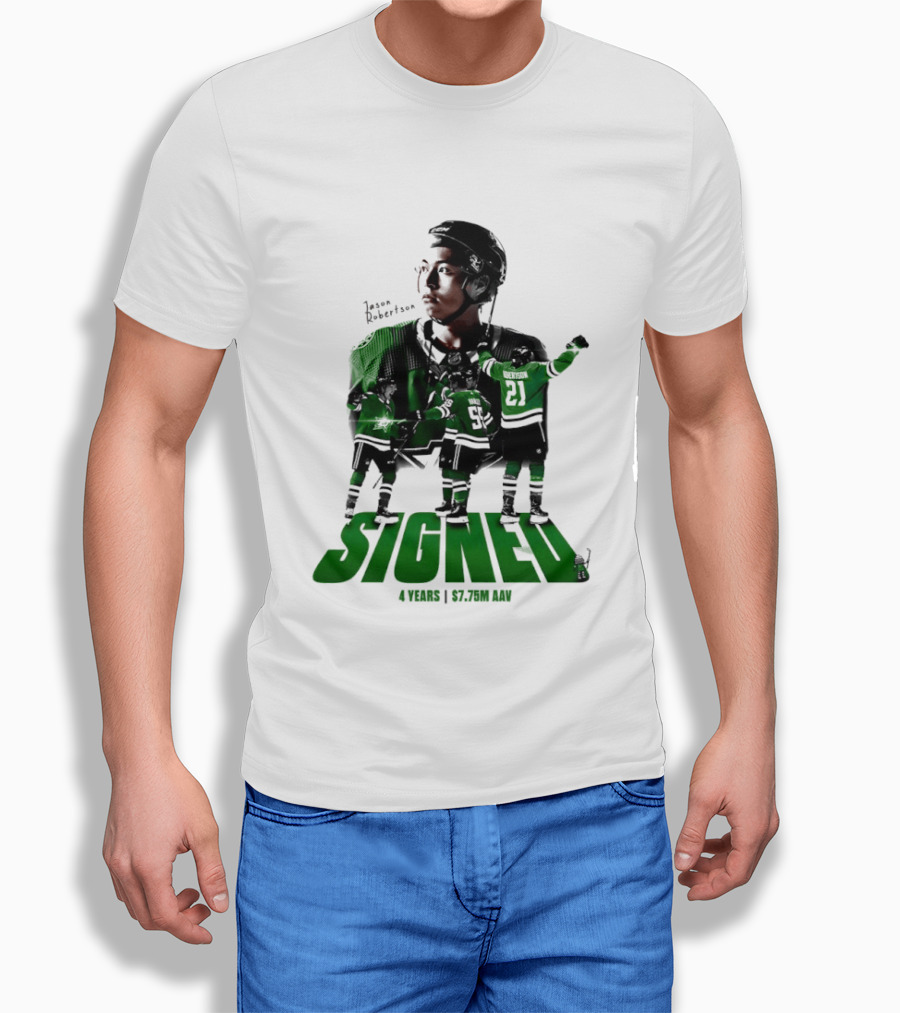 Jason Robertson Signed Dallas Stars 4 Years $7.75M AAV Contract T-Shirt