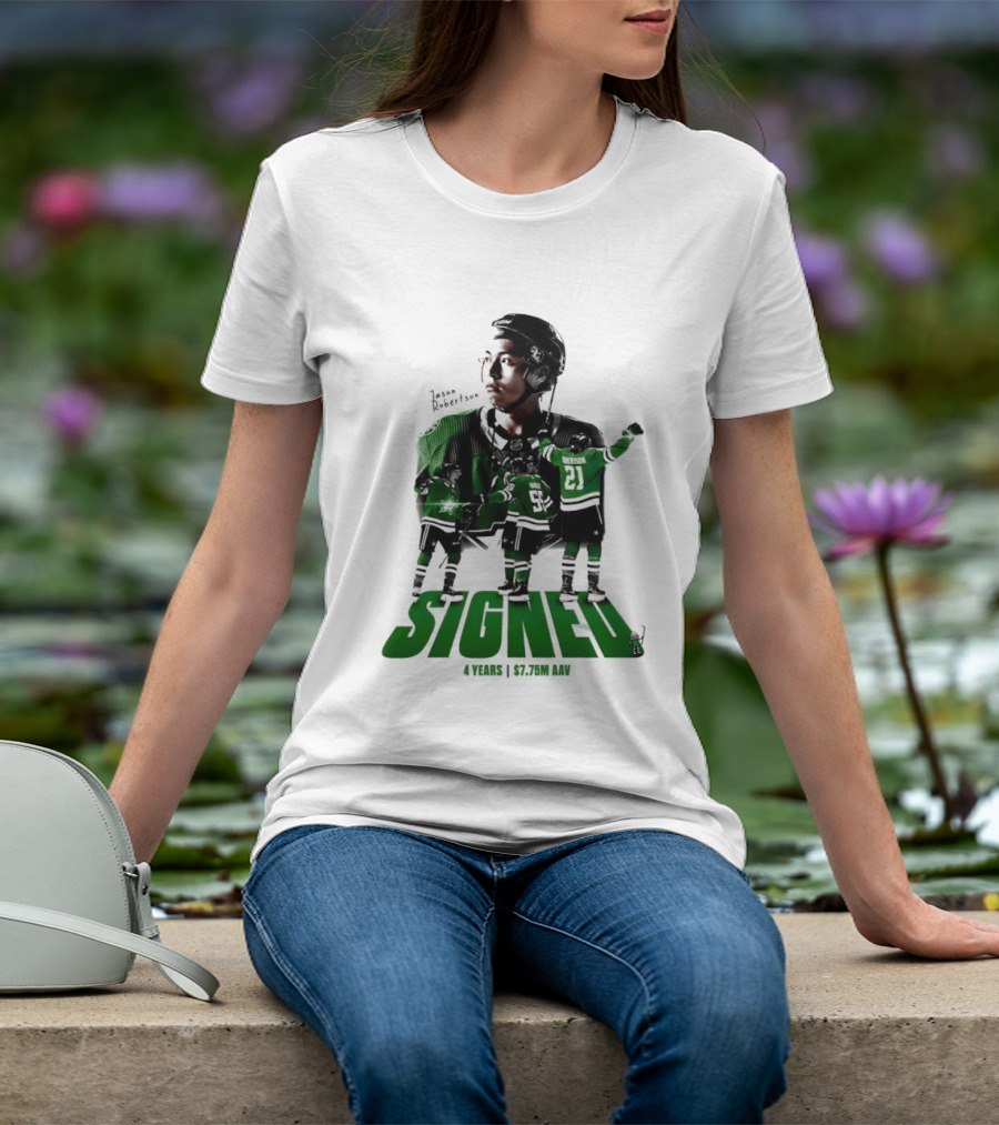 Jason Robertson Signed Dallas Stars 4 Years $7.75M AAV Contract T-Shirt