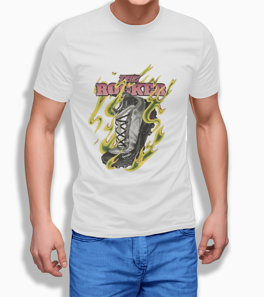 The Rocker Satisfy Running Original Trailblazer Flame Boot T-Shirt