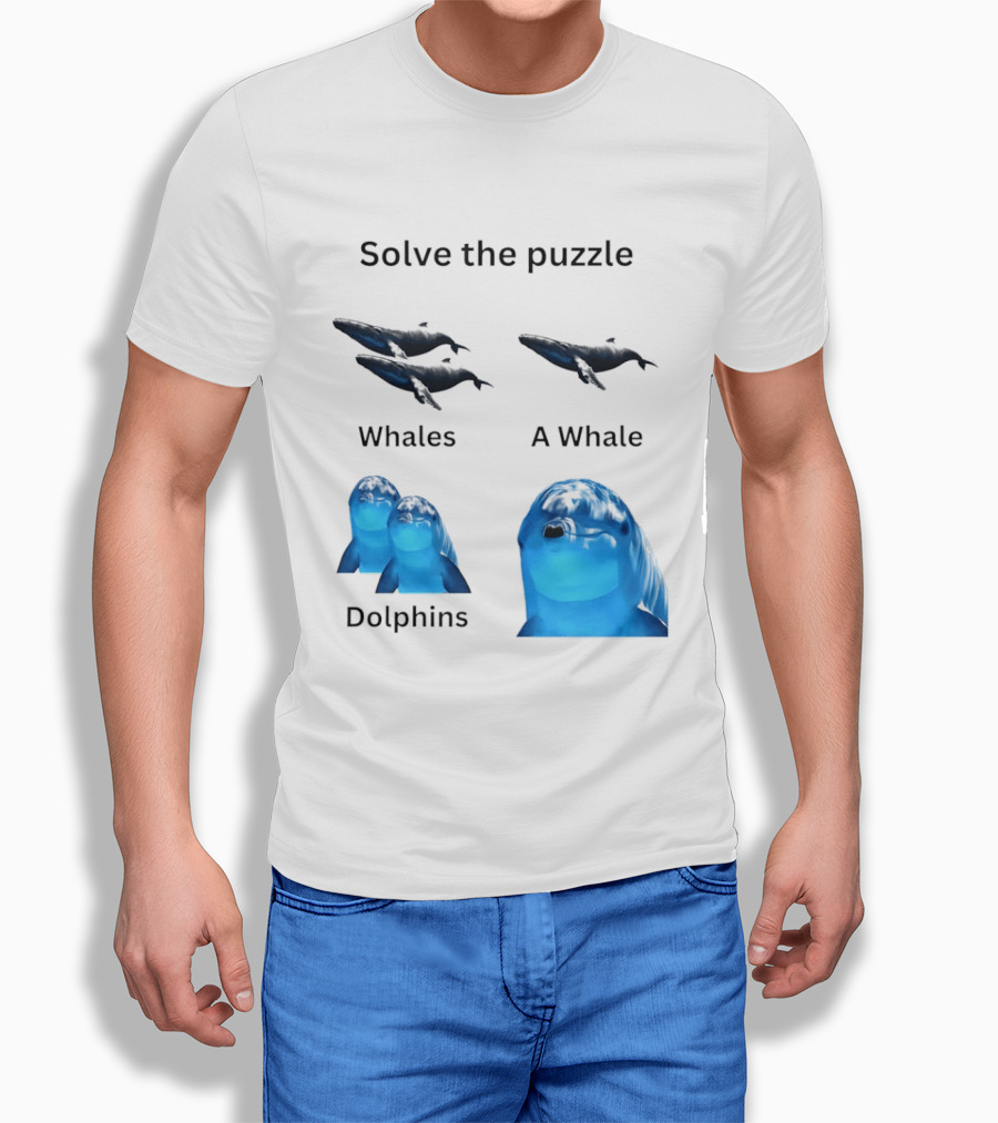 Solve The Puzzle Whales A Whale Dolphins Wordplay T-Shirt