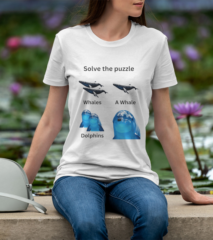 Solve The Puzzle Whales A Whale Dolphins Wordplay T-Shirt
