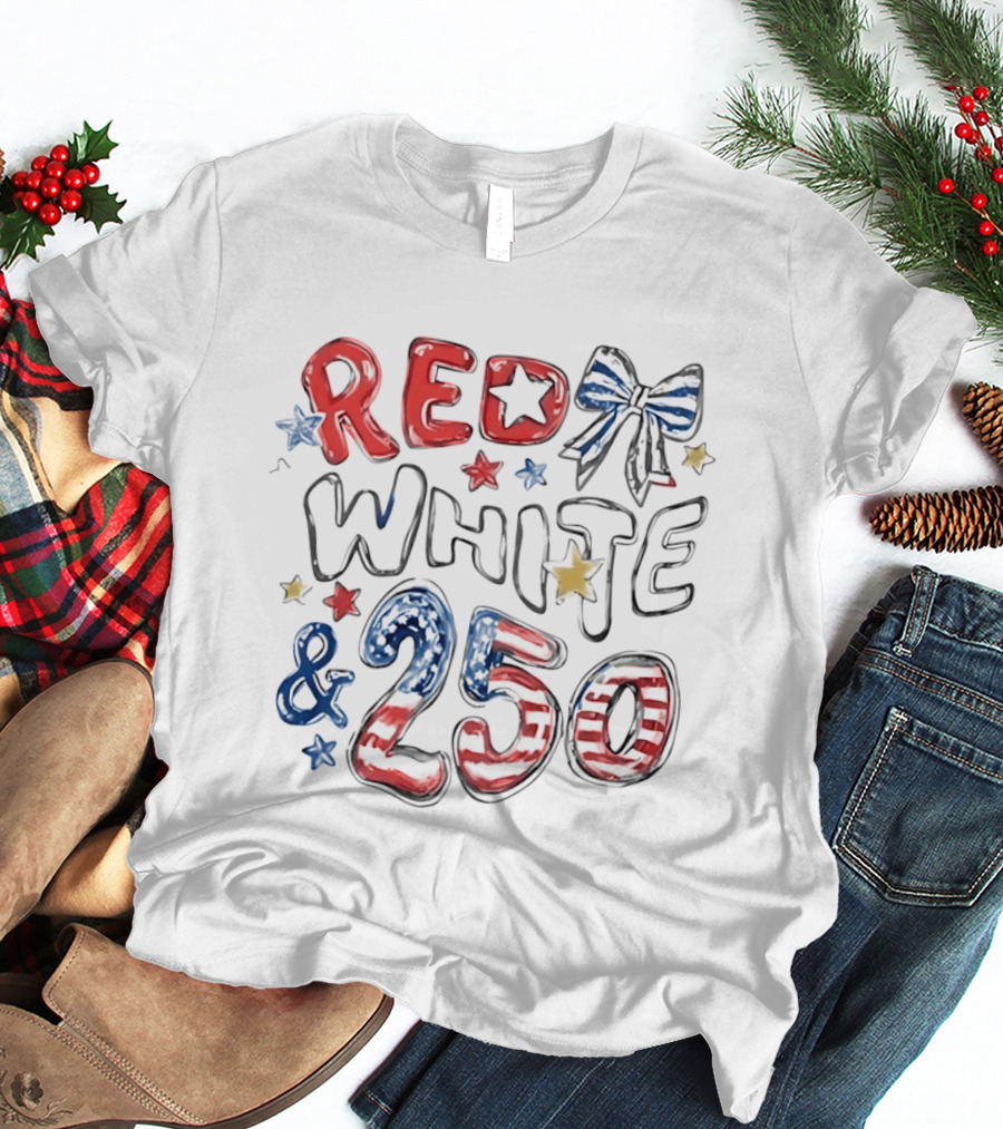 Red White And 250 Stars & Stripes T-Shirt