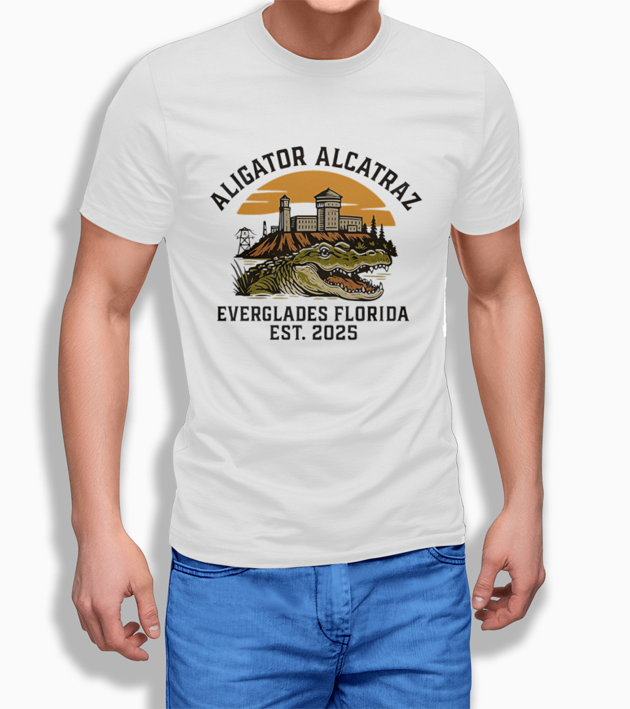 Aligator Alcatraz Everglades Florida Est 2025 T-Shirt