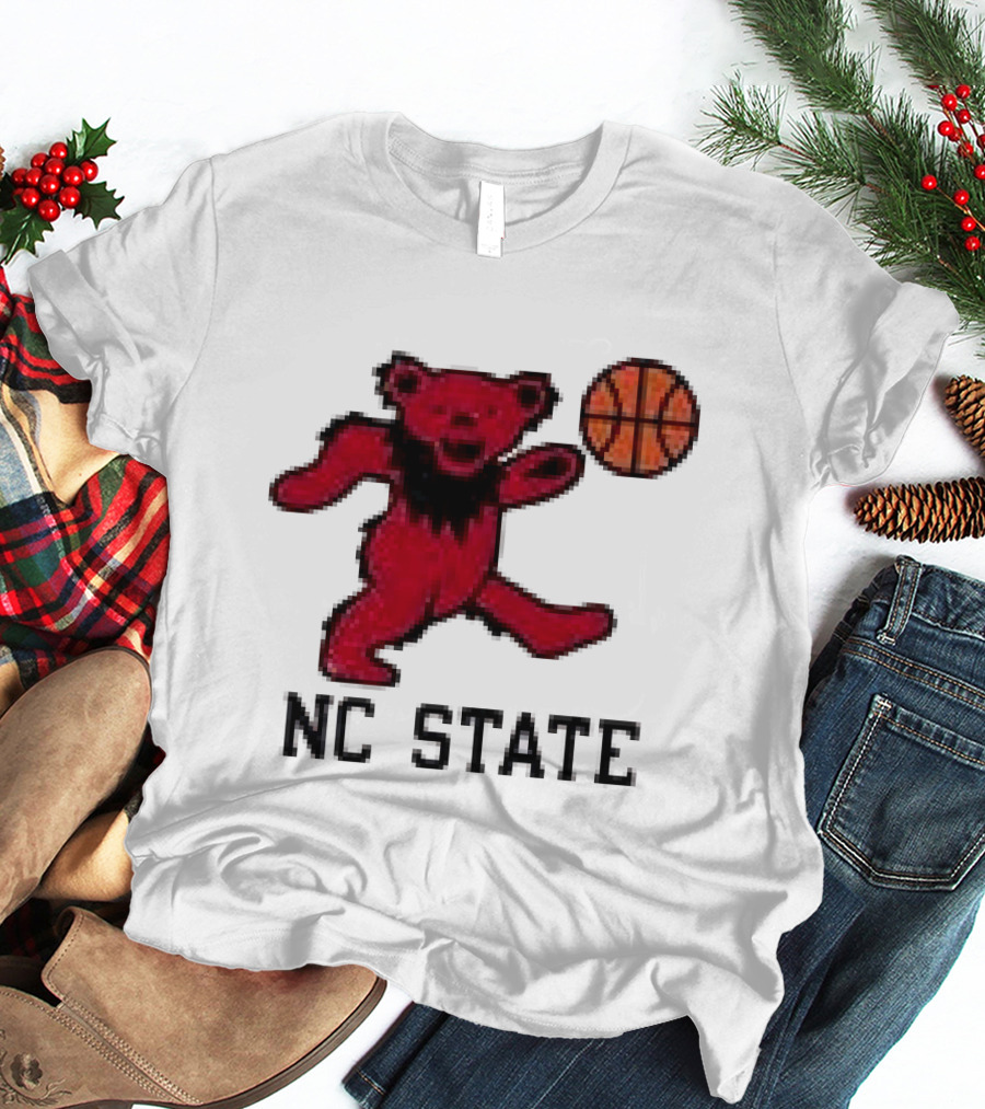 Grateful Dead NC State Wolfpack Bears Basketball Team Collaboration T-Shirt