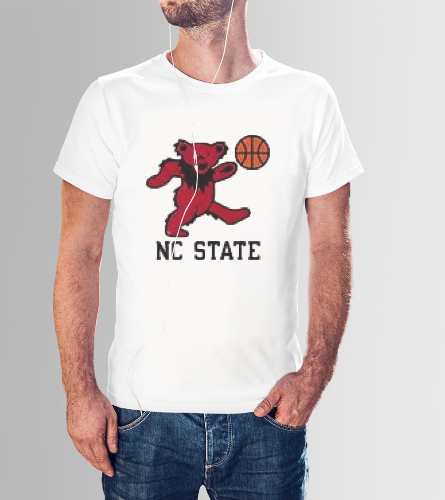 Grateful Dead NC State Wolfpack Bears Basketball Team Collaboration T-Shirt
