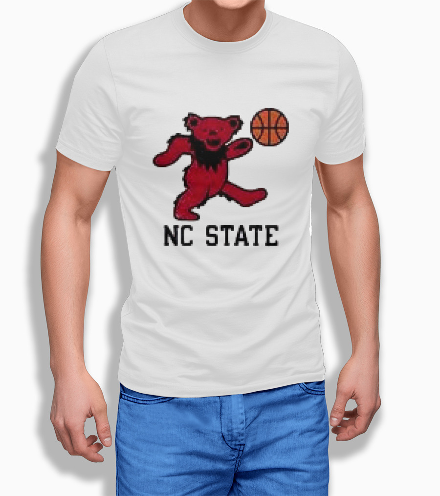 Grateful Dead NC State Wolfpack Bears Basketball Team Collaboration T-Shirt