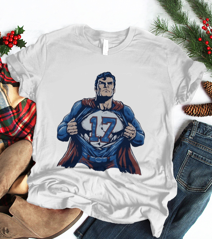 Superman Secret Identity 17 Josh Allen Buffalo Bills T-Shirt