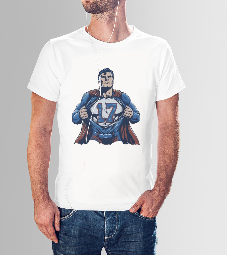 Superman Secret Identity 17 Josh Allen Buffalo Bills T-Shirt
