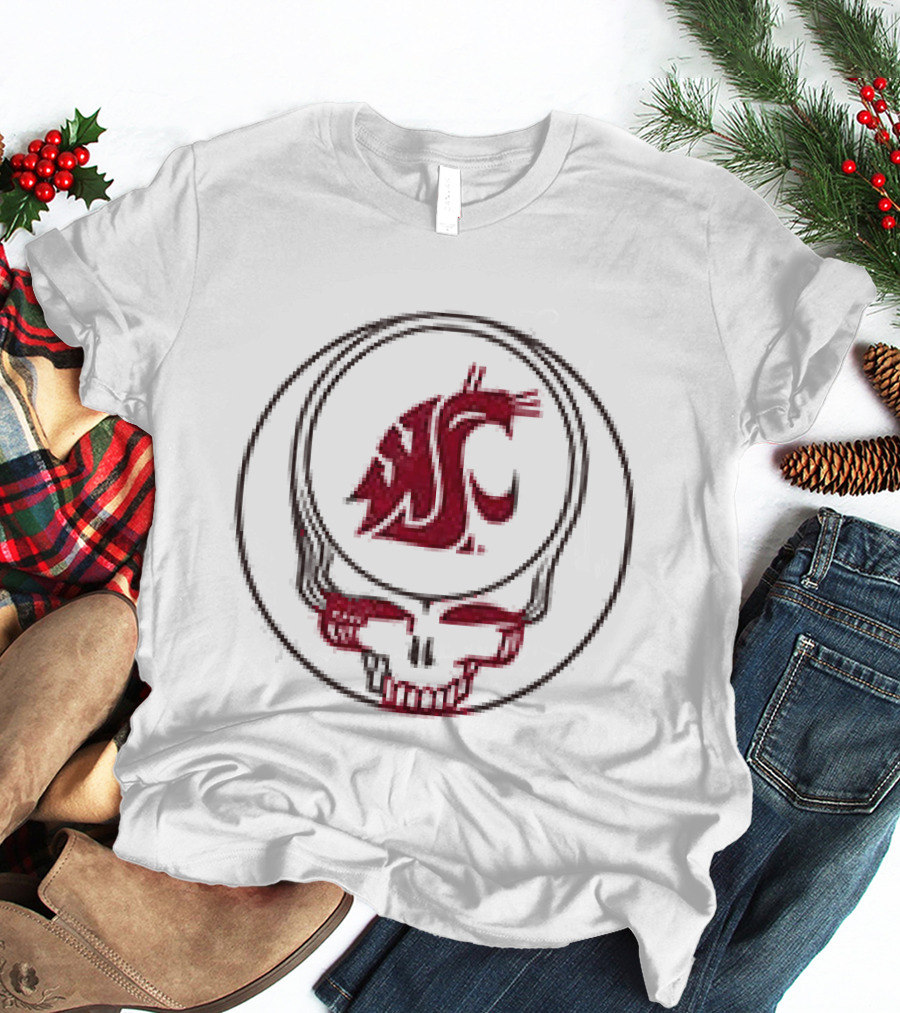 Grateful Dead Skull Washington State Cougars Collaboration T-Shirt