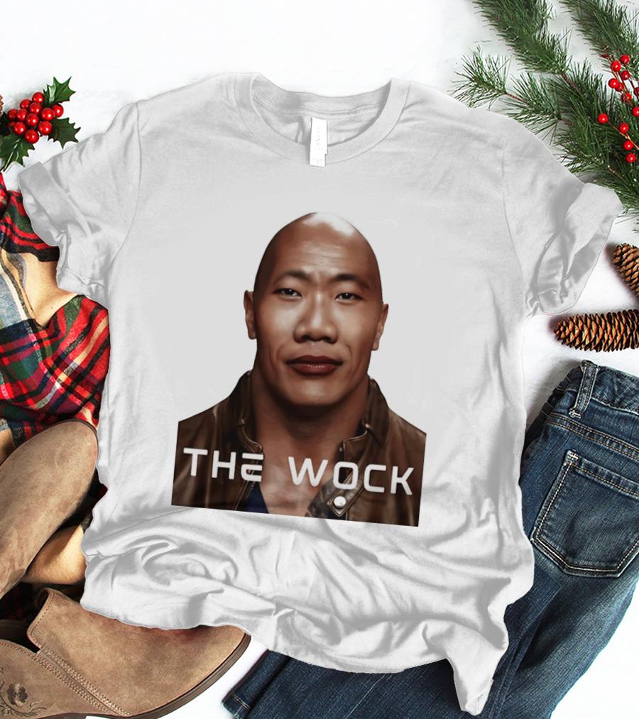 The Wock Parody Face Mashup The Rock And Wok T-Shirt