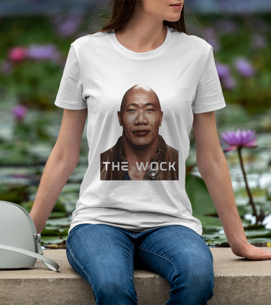 The Wock Parody Face Mashup The Rock And Wok T-Shirt