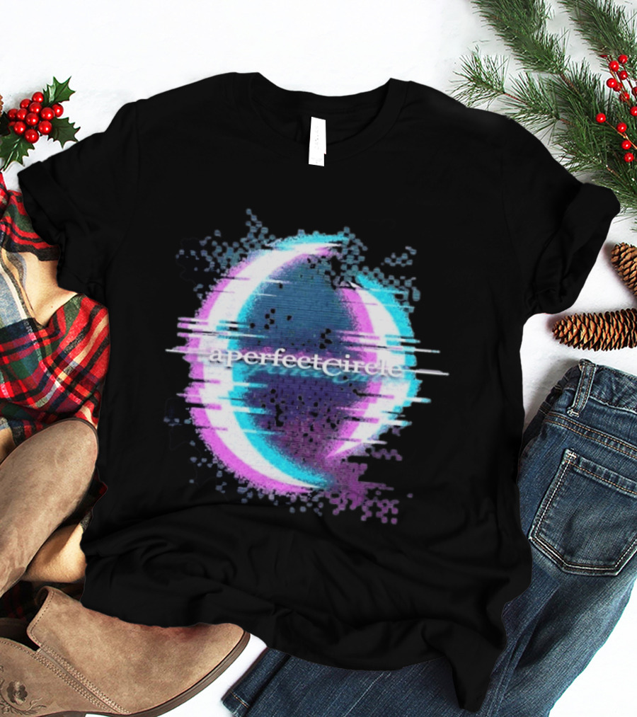 A Perfect Circle Neon Glitch Retro Aesthetic T-Shirt