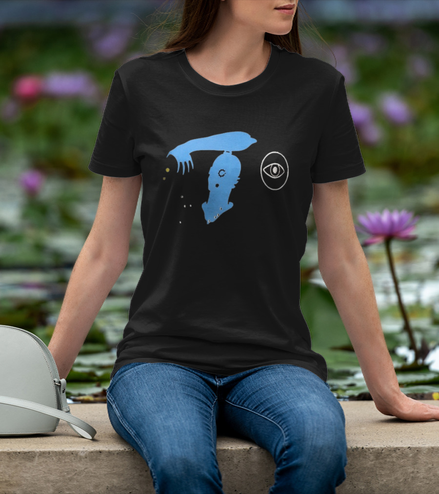 Candice For You Searcher Abstract Blue Silhouette With Eye T-Shirt