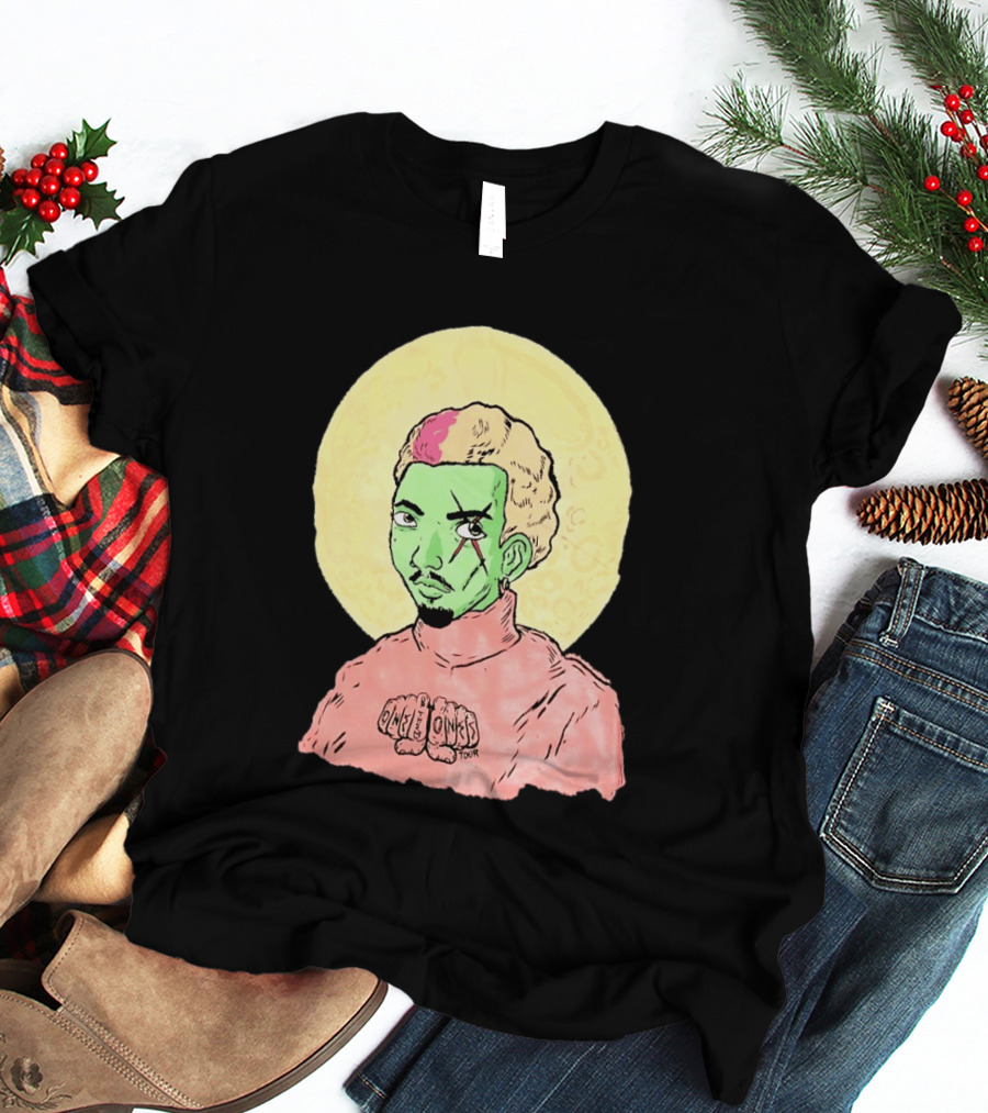 Chris Brown One Of Them Ones Tour 2026 Green Face Pink Hair Halo T-Shirt