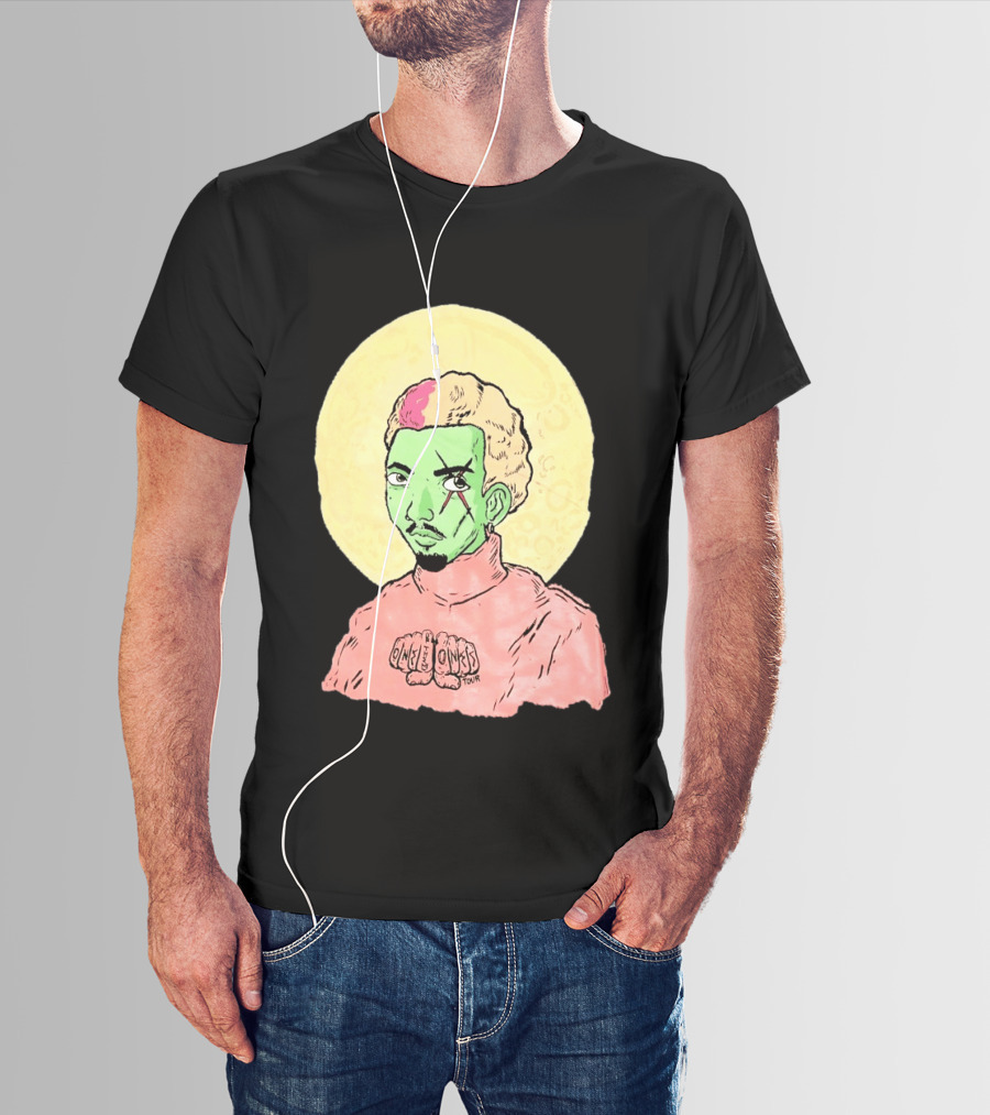 Chris Brown One Of Them Ones Tour 2026 Green Face Pink Hair Halo T-Shirt
