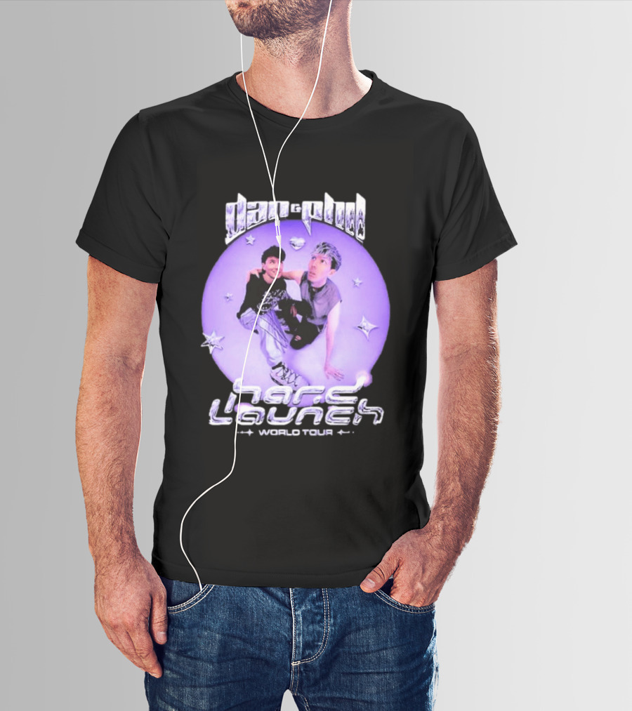 Dan And Phil Hard Launch World Tour 2026 2027 Purple Circle Star T-Shirt