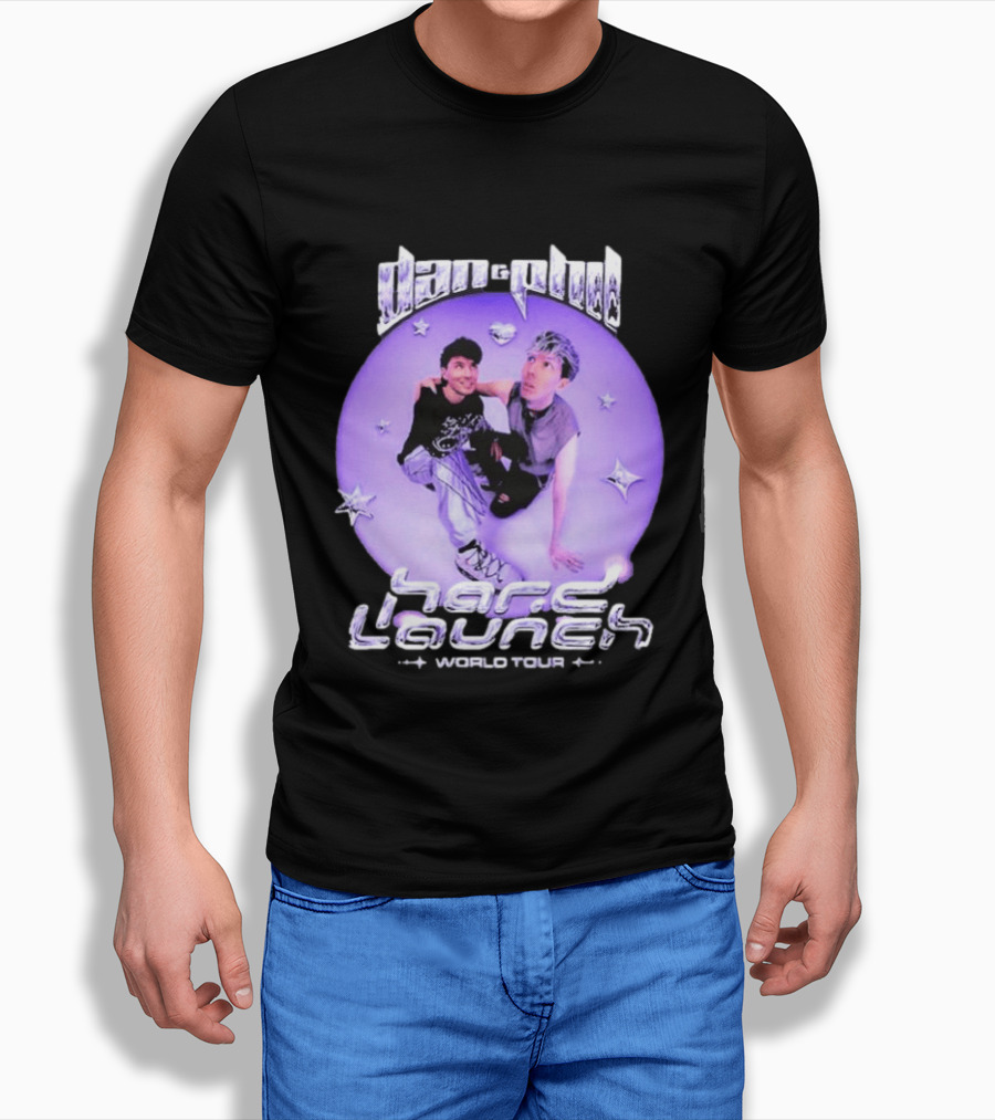 Dan And Phil Hard Launch World Tour 2026 2027 Purple Circle Star T-Shirt