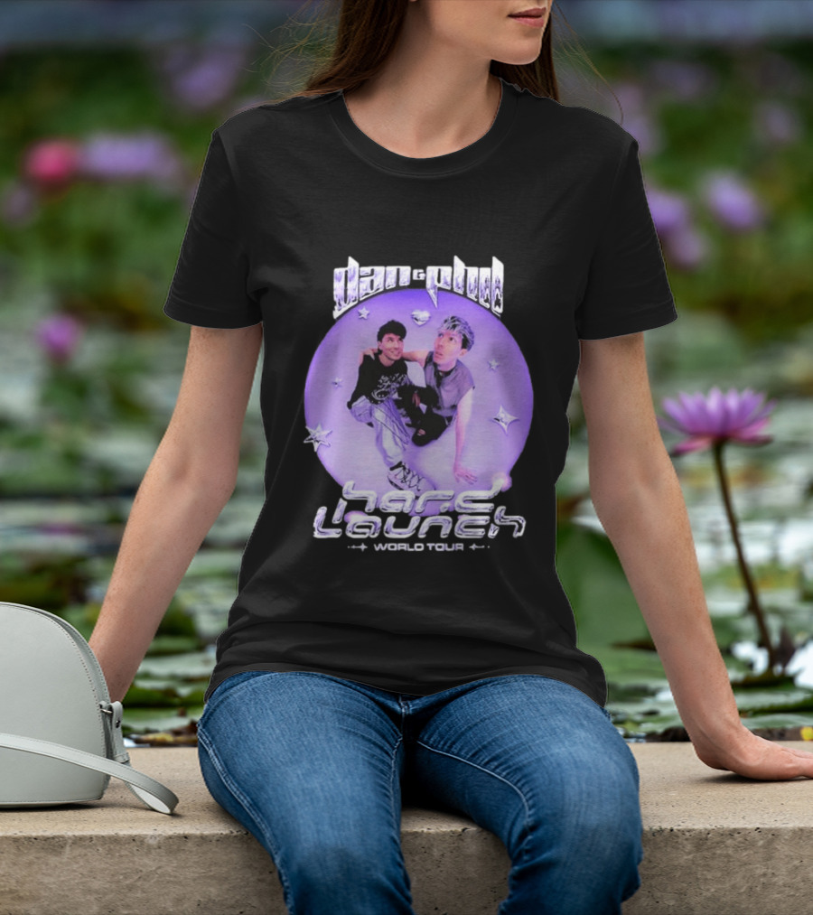 Dan And Phil Hard Launch World Tour 2026 2027 Purple Circle Star T-Shirt
