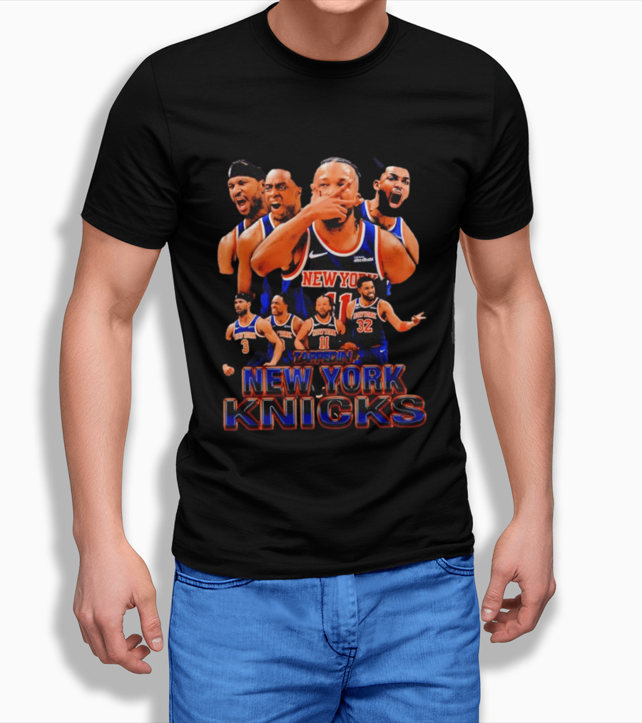 New York Knicks Tappin Jalen Brunson OG Anunoby Karl Anthony Towns Josh Hart Collage T-Shirt