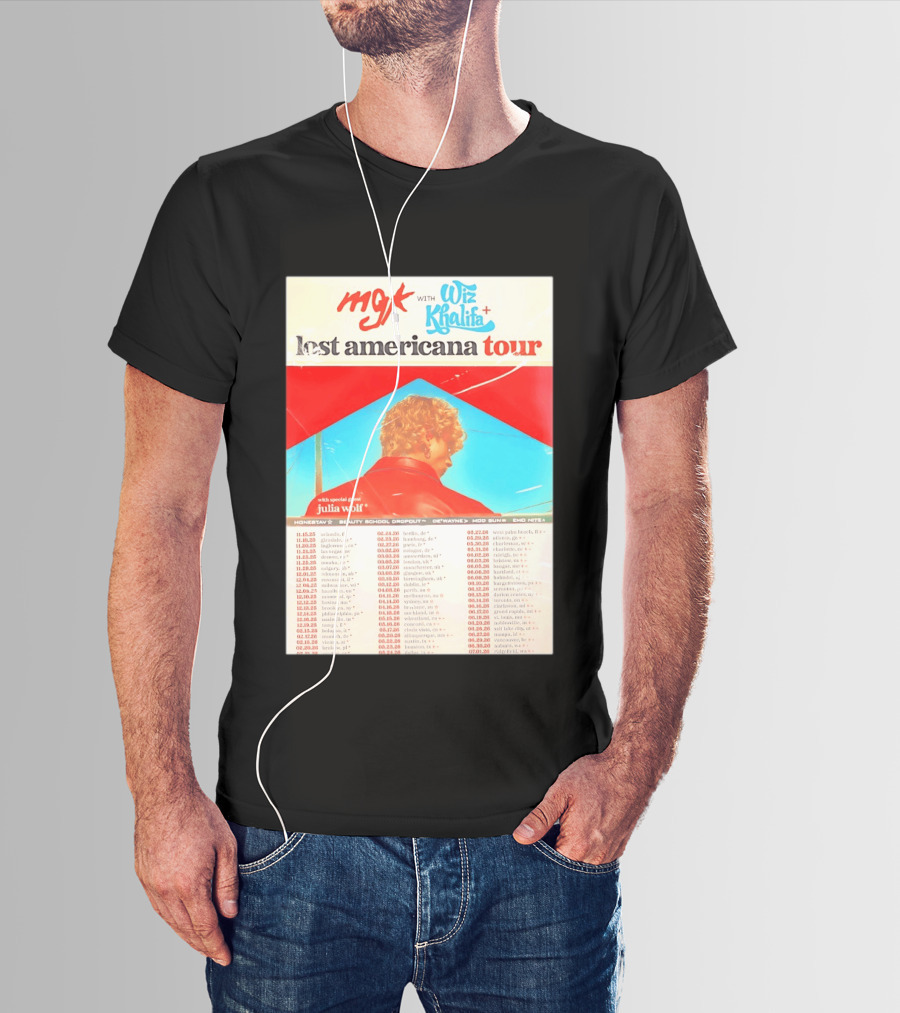 MGK Wiz Khalifa Lost Americana Tour Julia Wolf Guest T-Shirt