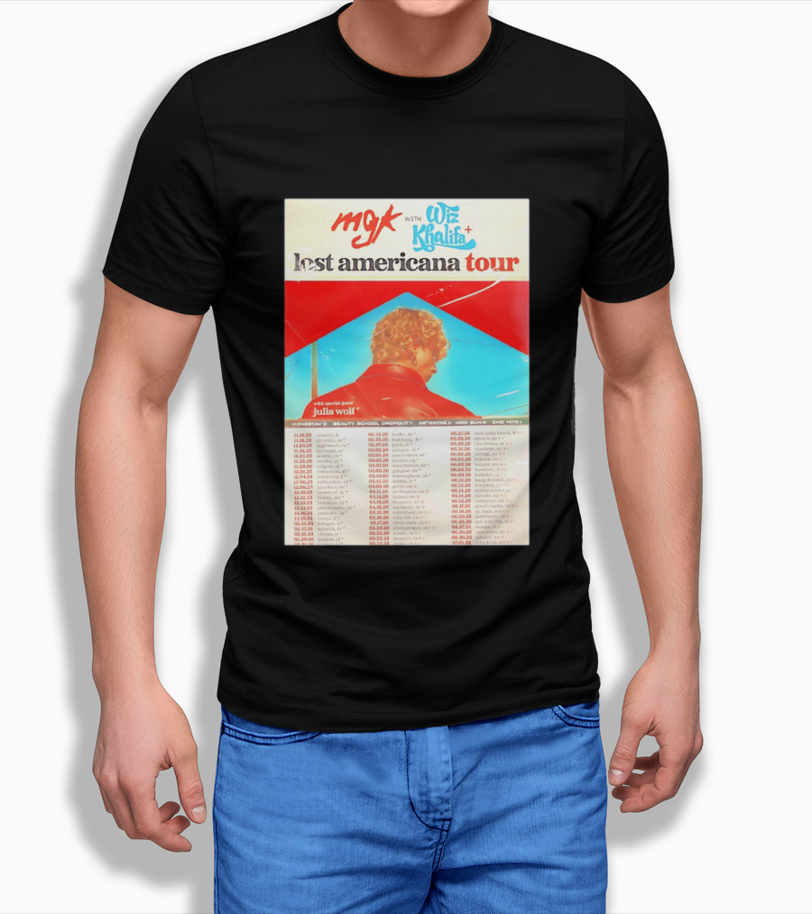 MGK Wiz Khalifa Lost Americana Tour Julia Wolf Guest T-Shirt